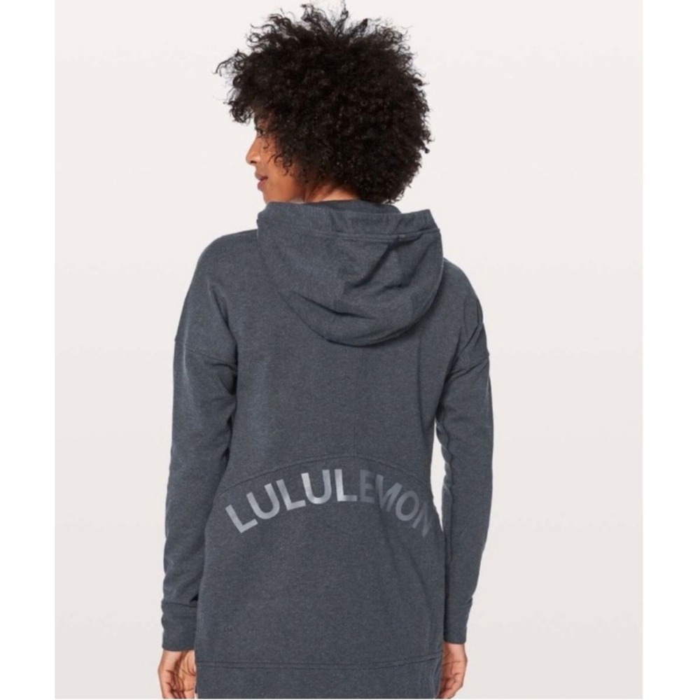 Lululemon Get Going Pullover Hoodie Womens 8 Grey Excellent High Slit Graphic